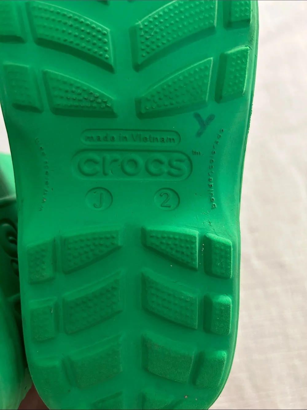 CROCS Handle It Rain-boot Kids' Green Size 2 Waterproof Playful Boots
